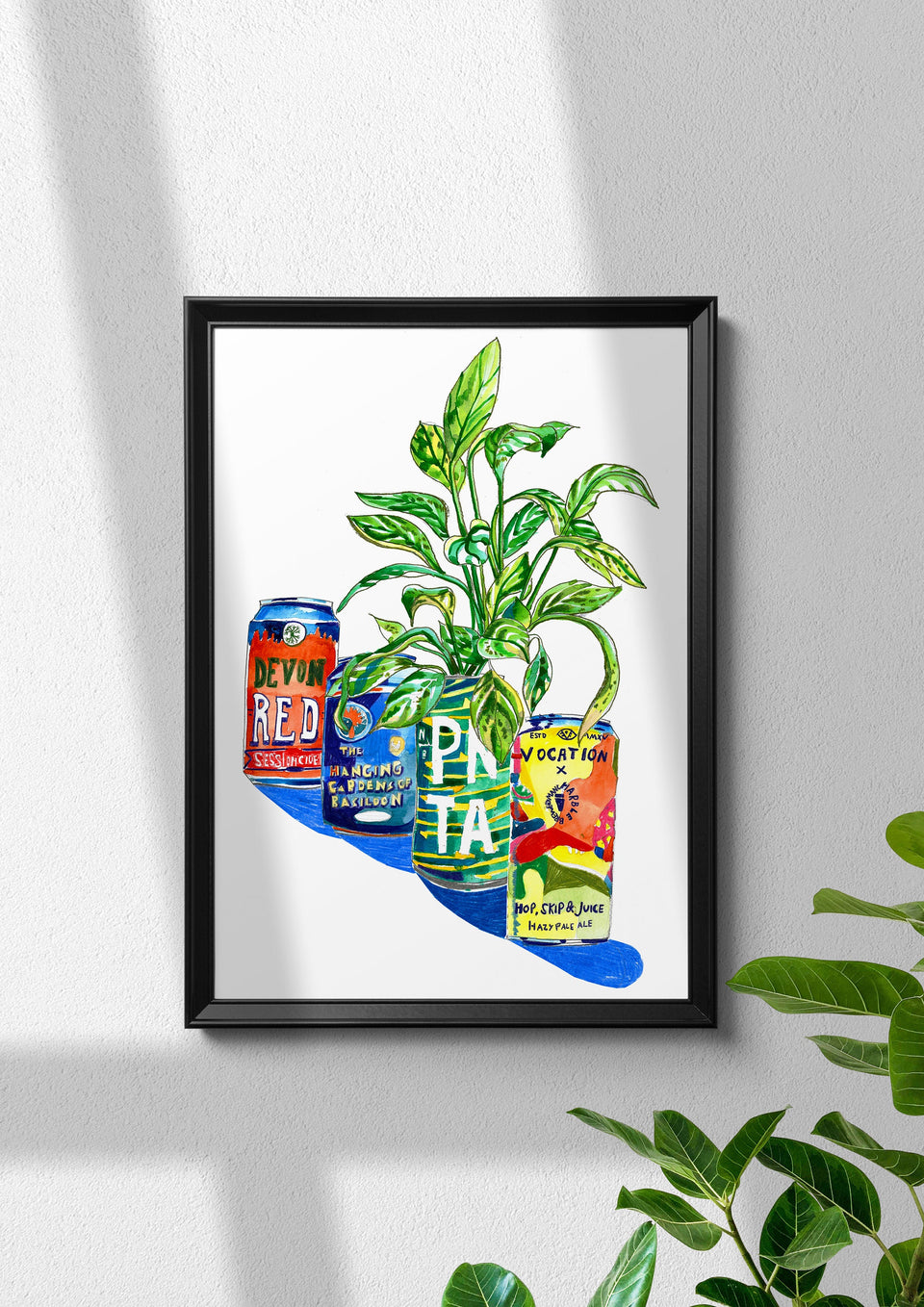IPA, Cider and House Plant Artwork Print