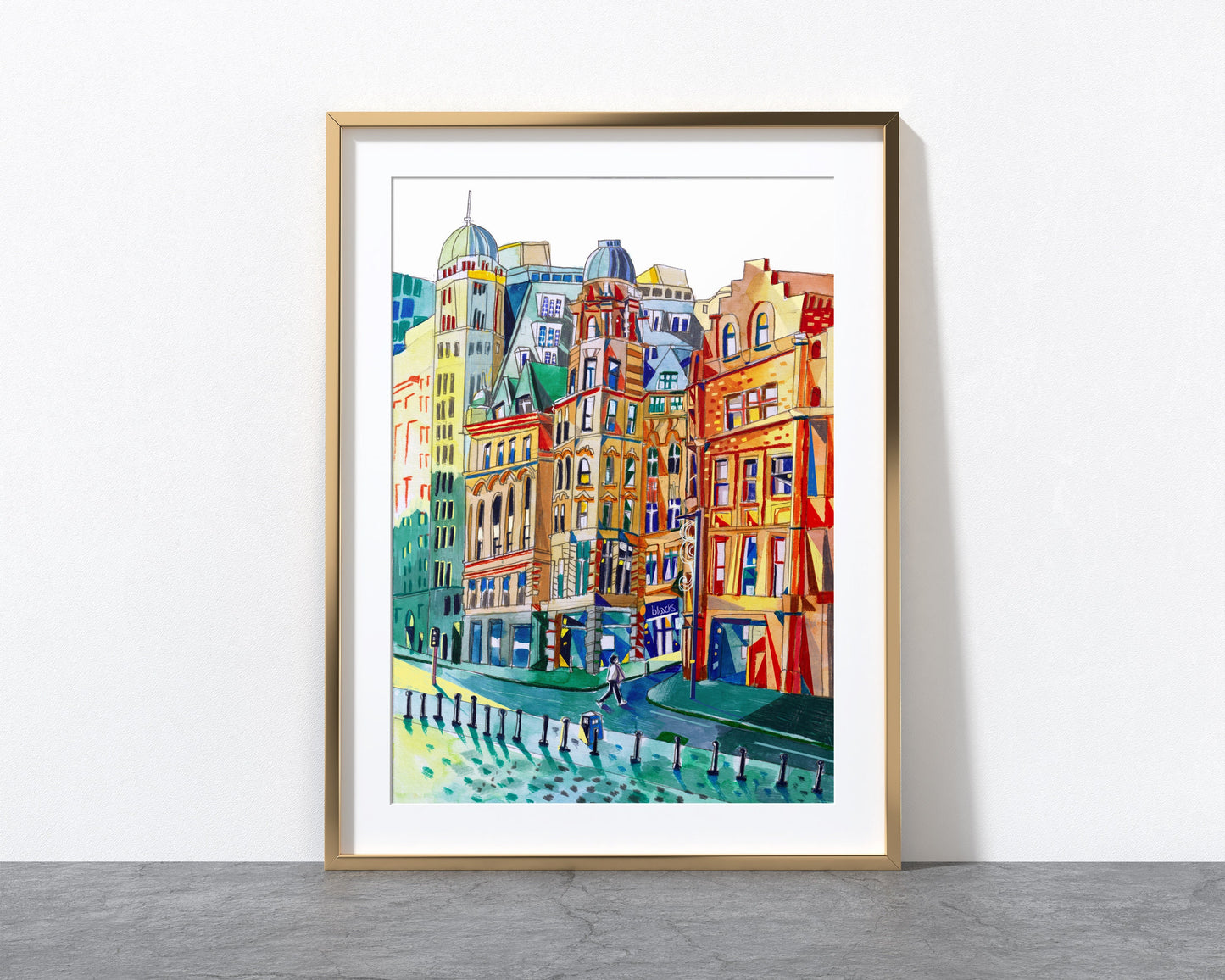 Manchester Quay Street Artwork Print, Deansgate, Sunlight House, Manchester Wall Art