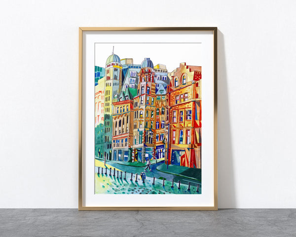 Manchester Quay Street Artwork Print, Deansgate, Sunlight House, Manch ...