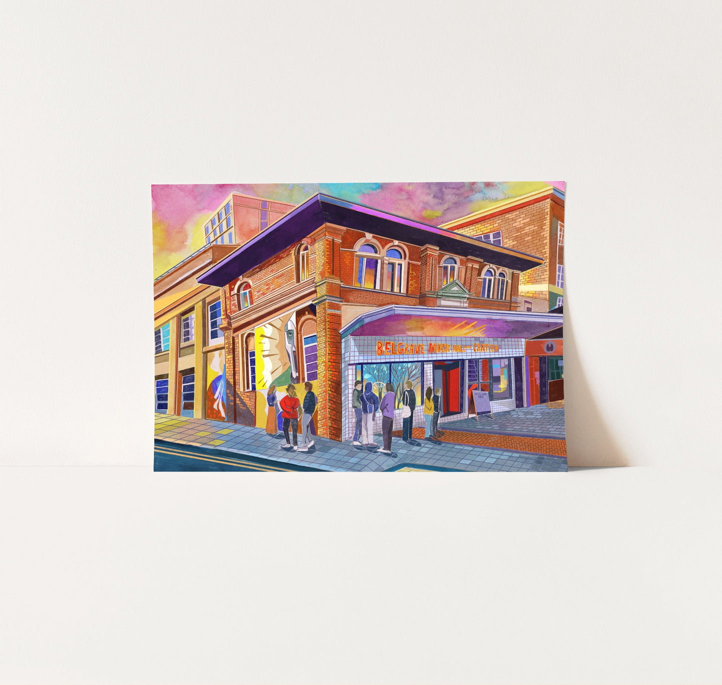 Leeds Belgrave Music Hall & Canteen, Artwork Print, Leeds Poster, Leeds City Painting, Leeds Gift Idea