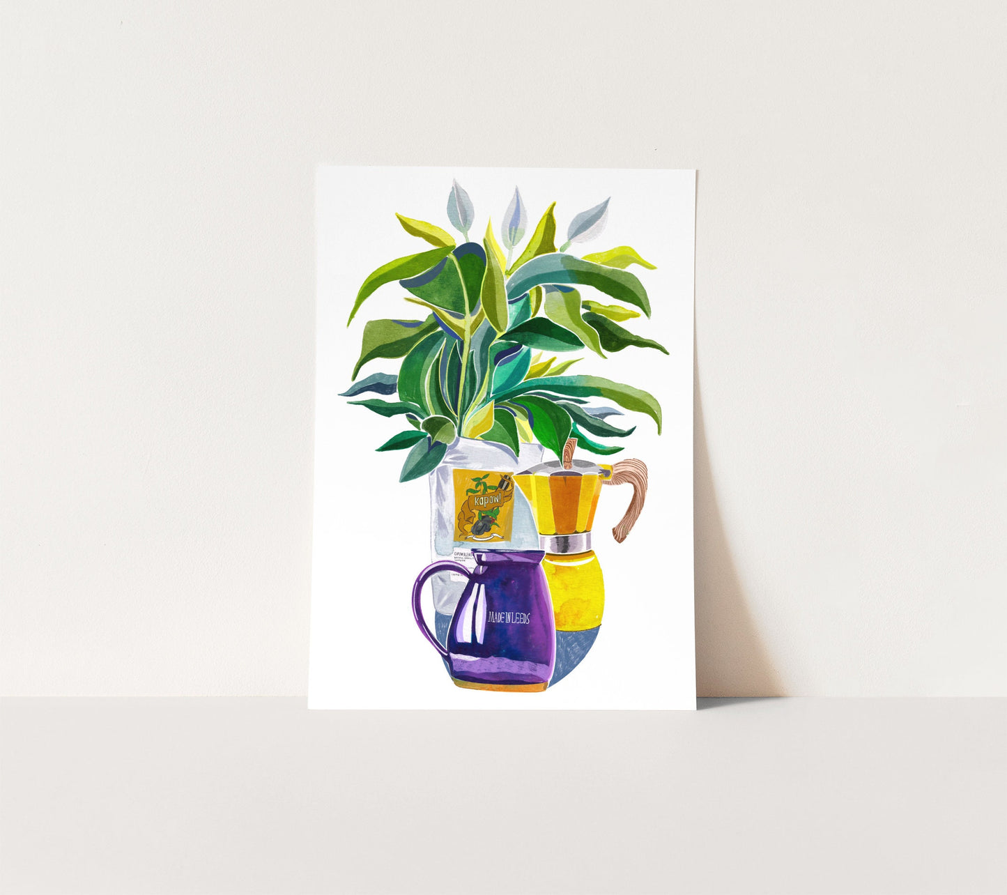 Leeds Art Print, Kapow Coffee Still Life Illustration, Leeds Gift Idea