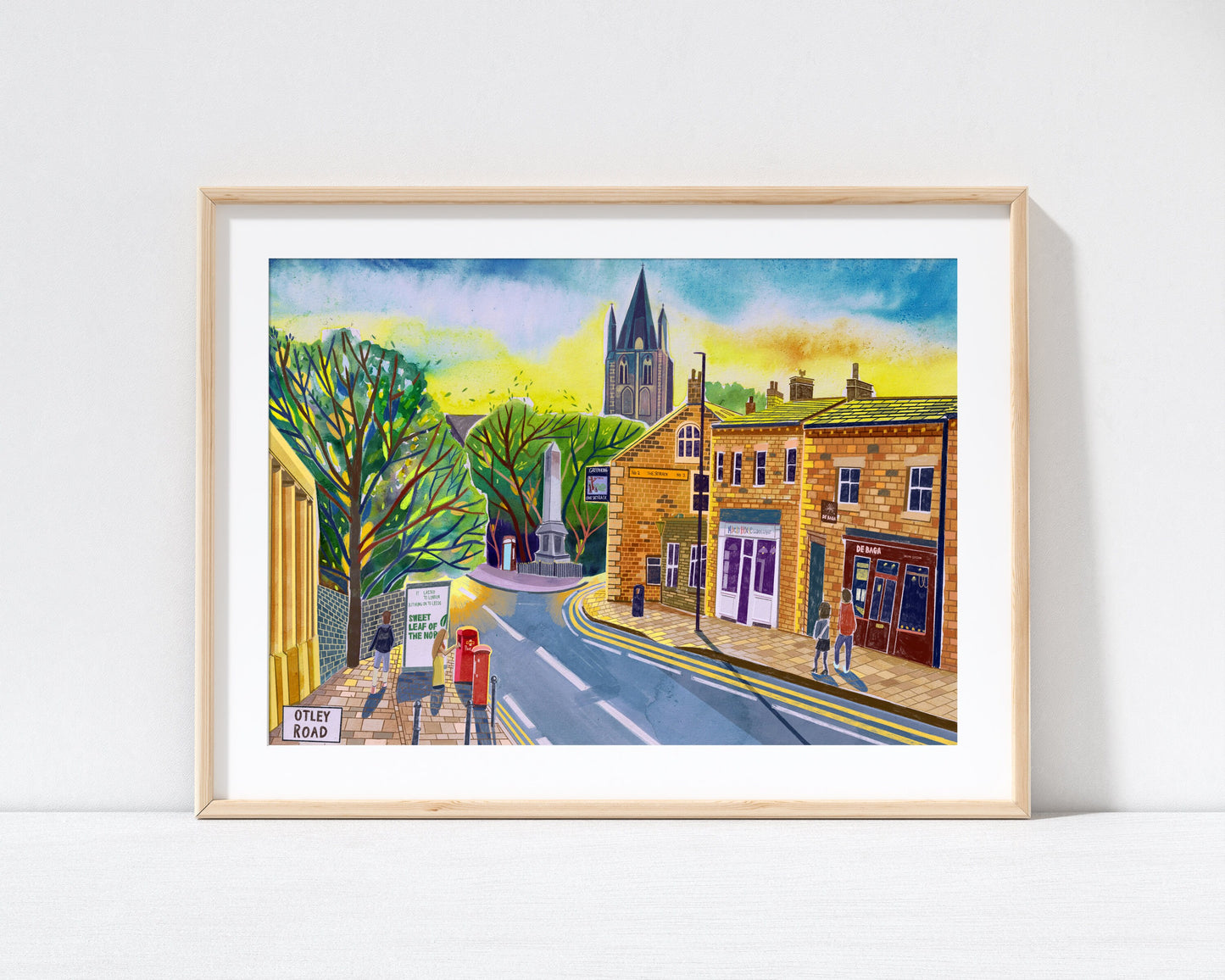 Headingley Otley Road Leeds Art Print, West Yorkshire, Skyrack Pub, St Michael’s Church, Leeds Painting, Leeds Gift Idea