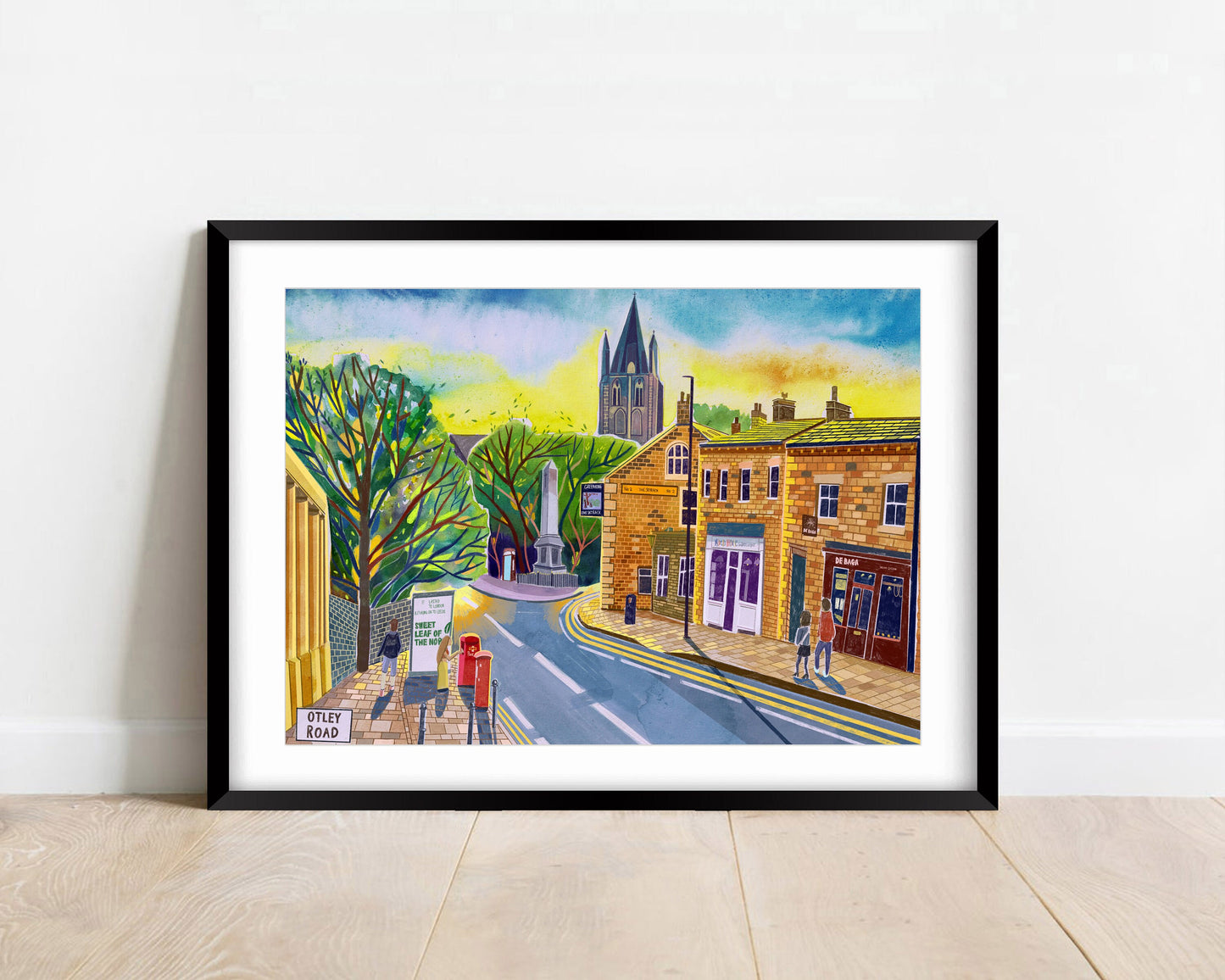 Headingley Otley Road Leeds Art Print, West Yorkshire, Skyrack Pub, St Michael’s Church, Leeds Painting, Leeds Gift Idea