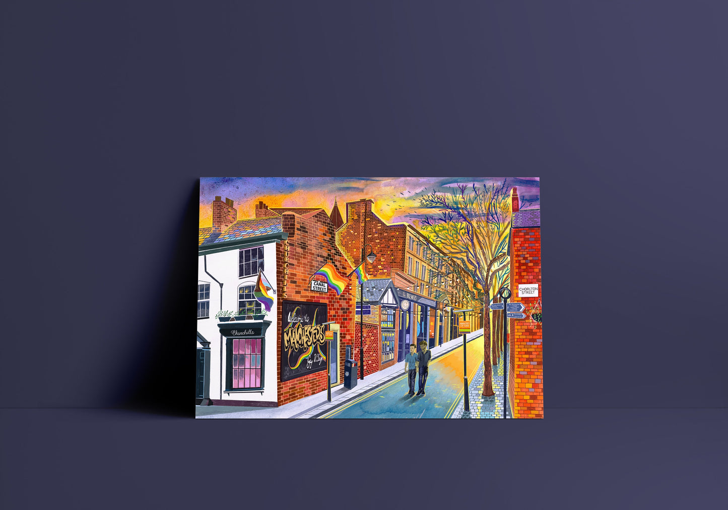 Manchester Canal Street Art Print, The Gay Village, Manchester Pride, LGBTQ+, Pride Artwork