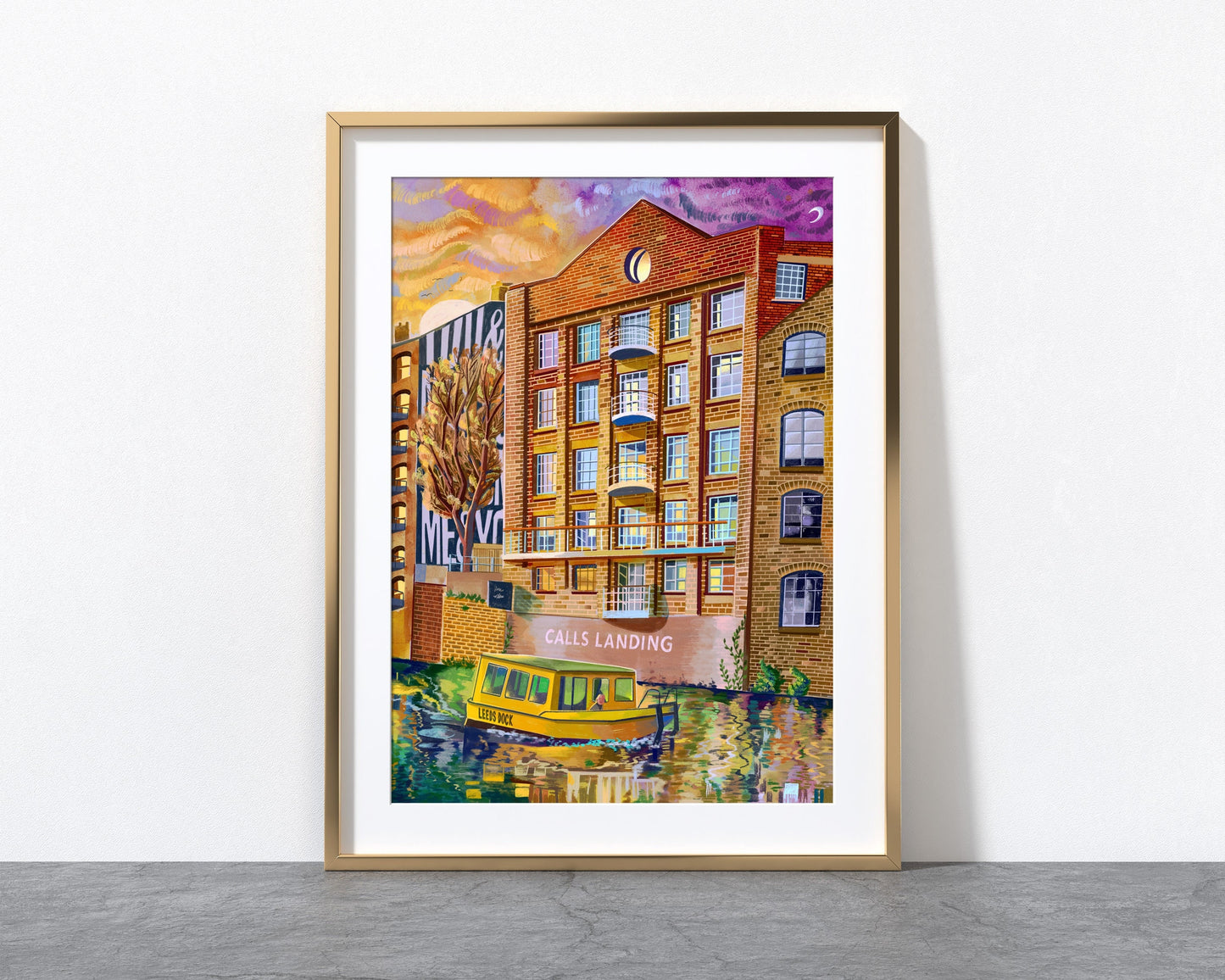 Calls Landing Water Taxi, Leeds Artwork print, Leeds Dock, West Yorkshire, Leeds Gift Idea