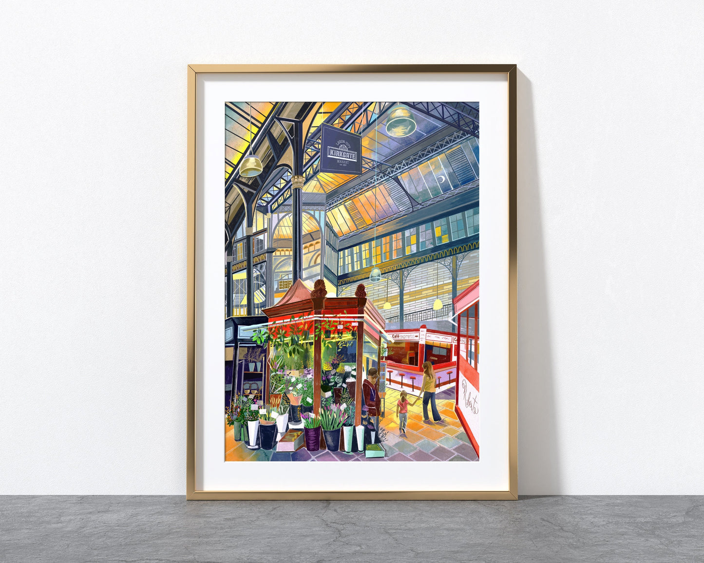 Leeds Kirkgate Market, Artwork Print, West Yorkshire Art, Leeds Gift Idea