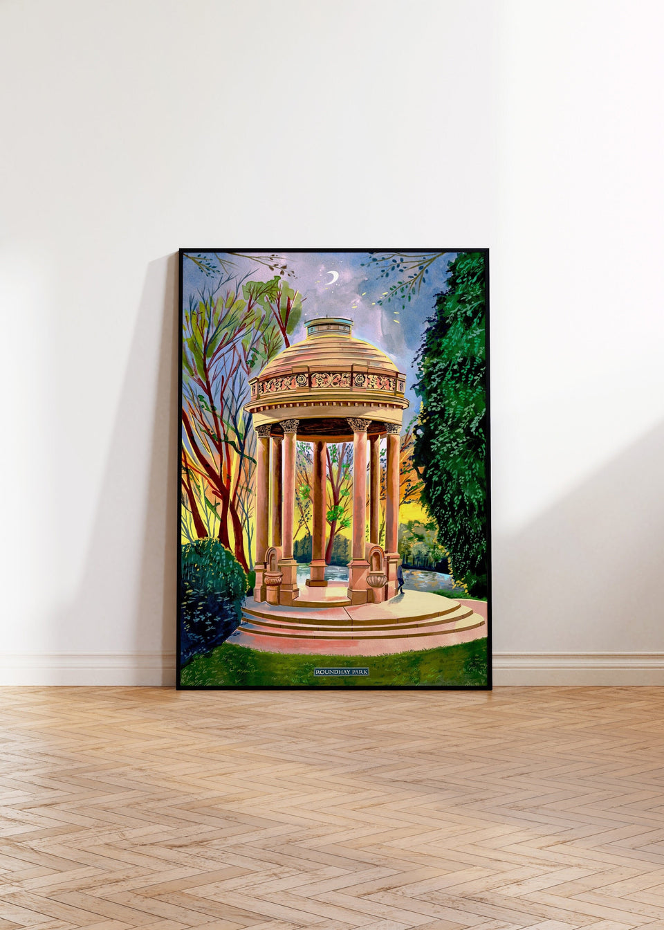 Roundhay Park Leeds Art Print, Barrans Fountain, Leeds Poster, Roundhay Painting