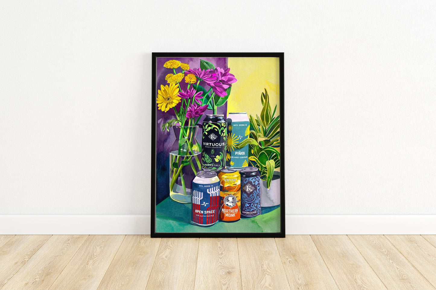 Craft Beers Artwork Print, Beer Still Life, Leeds Breweries, Northern Monk, Kirkstall Brewery, North Brewing Co, Leeds Gift Idea