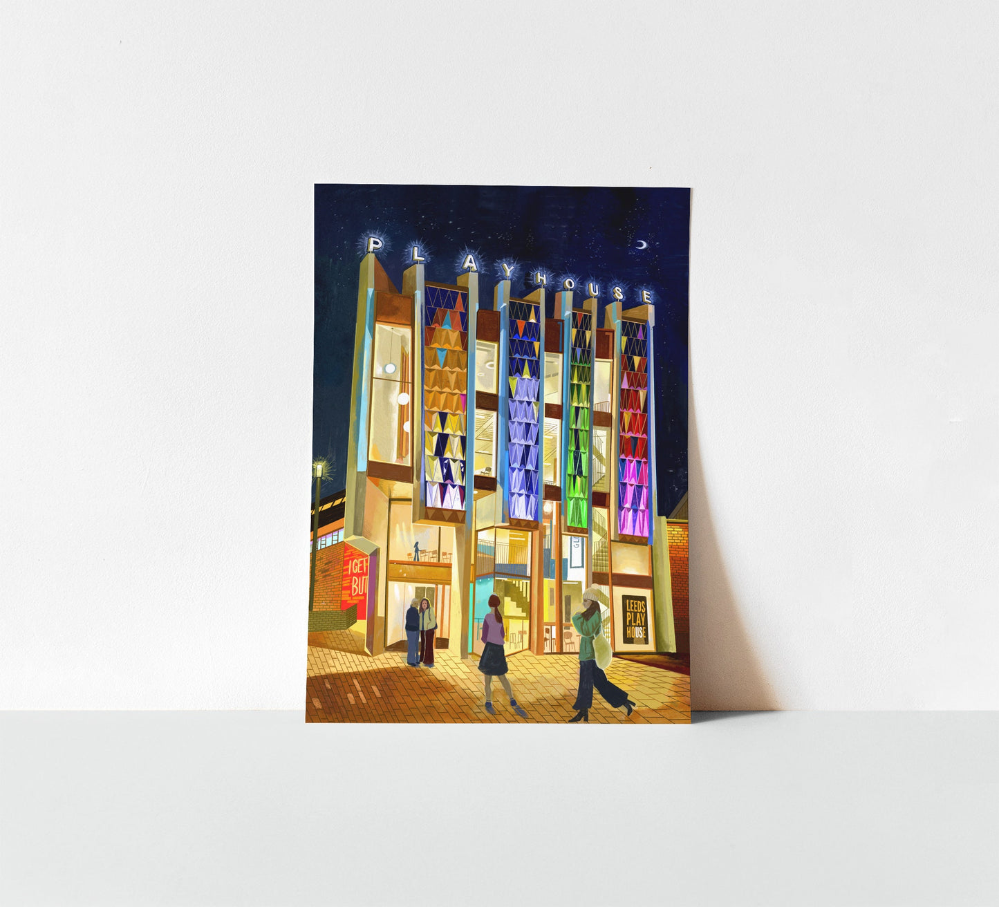 Leeds Playhouse, Leeds Artwork Print, Leeds Theatre, Illustration Travel Print, Leeds Poster