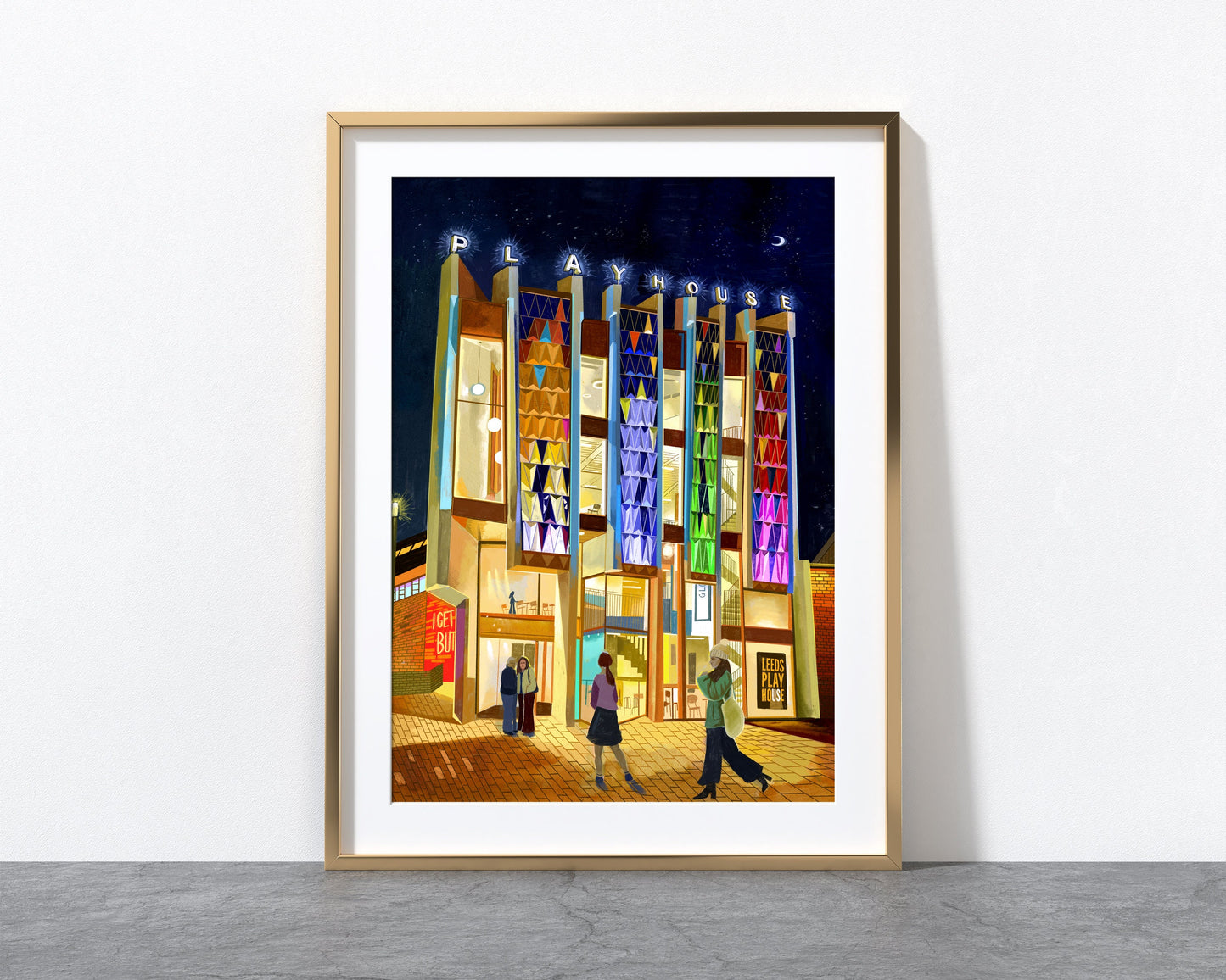 Leeds Playhouse, Leeds Artwork Print, Leeds Theatre, Illustration Travel Print, Leeds Poster