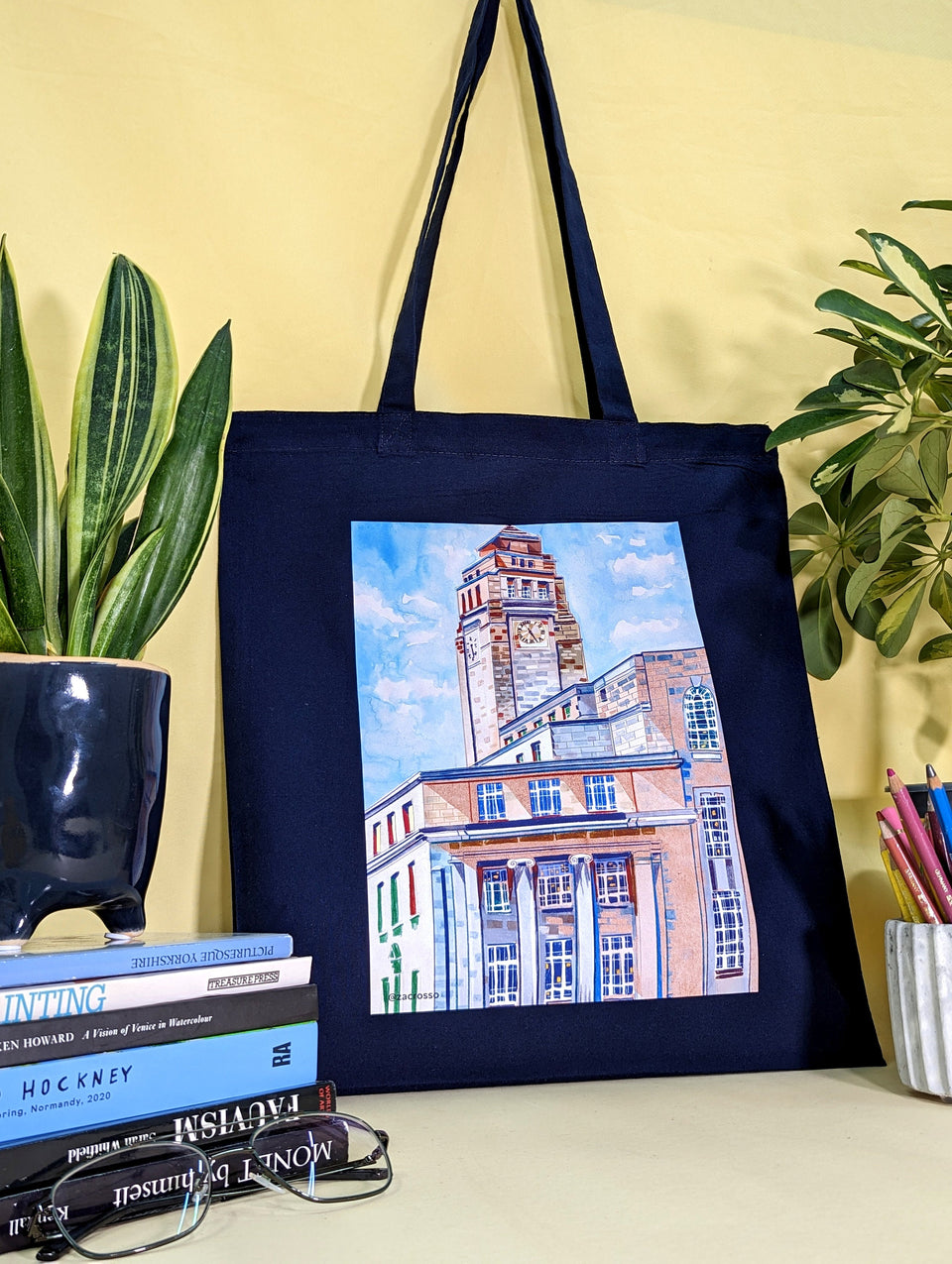 University of Leeds Parkinson Tote Bag, Natural Cotton or Navy Blue Cotton