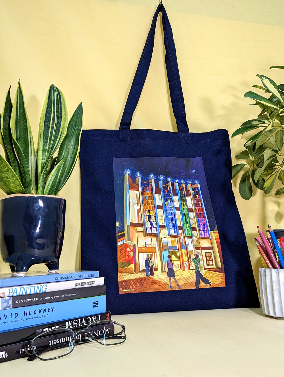Leeds Playhouse Tote Bag, Natural Cotton or Navy Blue Cotton