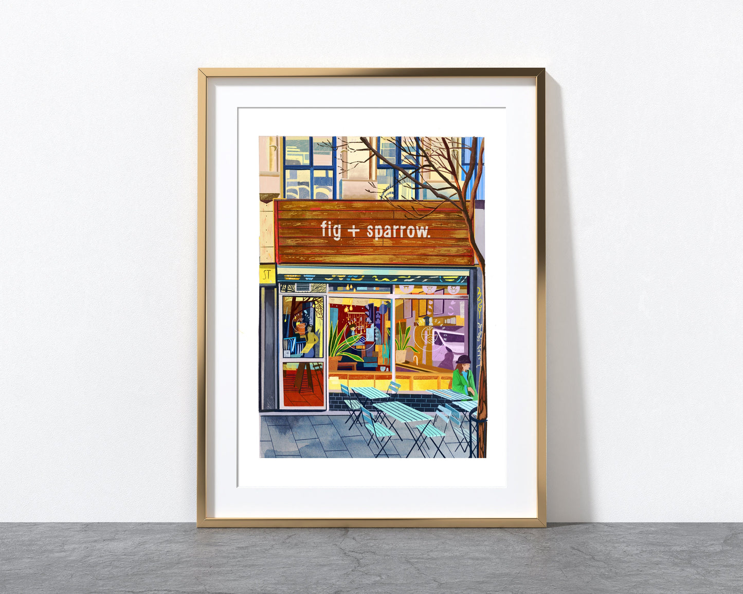 Fig and Sparrow, Manchester Artwork Print, Oldham St, Manchester Wall Art, Northern Quarter, Manchester Travel Poster