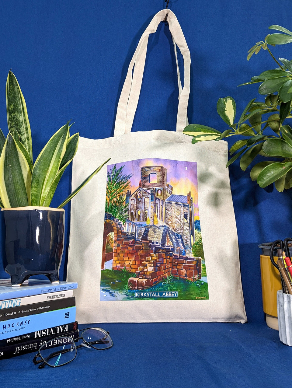 Leeds, Kirkstall Abbey Tote Bag, Natural Cotton or Navy Blue Cotton