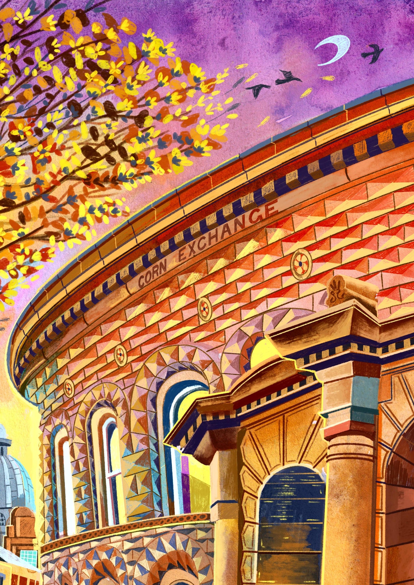 Leeds Corn Exchange, Leeds Artwork Print, Call Lane, Leeds Poster, Leeds Travel Print, Leeds Wall Art